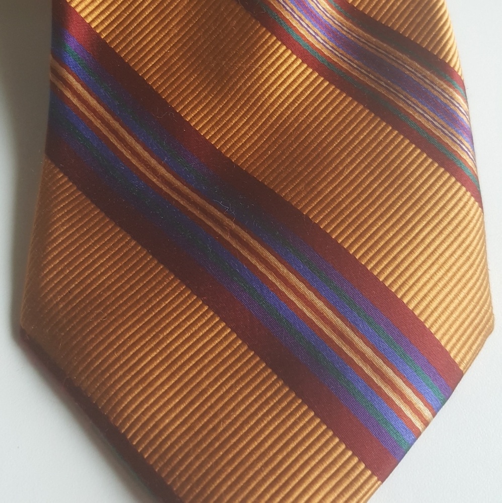 Jos A Banks gold stripped tie